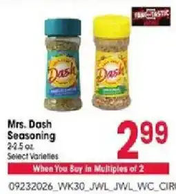 Jewel-Osco Mrs. Dash Seasoning offer