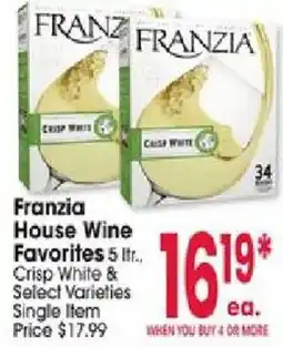 Jewel-Osco Franzia house wine favorites offer