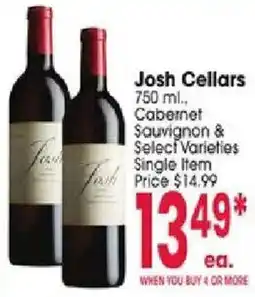 Jewel-Osco Josh Cellars Cabernet Sauvignon & Select Varieties offer