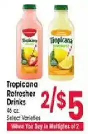 Jewel-Osco Tropicana Refresher Drinks offer