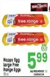 Jewel-Osco Happy Egg Large Free Range Eggs offer