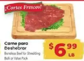 Supermercado El Rancho Boneless Beef for Shredding offer