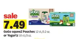 Meijer GoGo squeeZ Pouches or Yogurtz offer