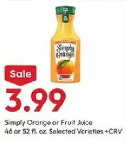 Stater Bros Simply Orange or Fruit Juice offer