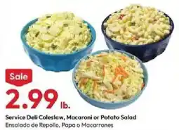 Stater Bros Service Deli Coleslaw, Macaroni or Potato Salad offer