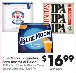 Ralphs Blue Moon, Lagunitas, Sam Adams or Peroni offer