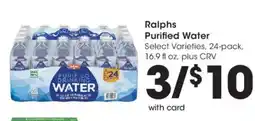 Ralphs Ralphs purified water offer