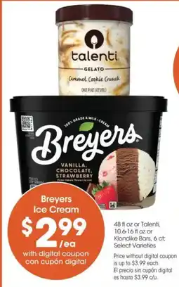 Food 4 Less Breyers Ice Cream offer