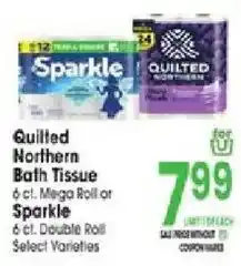 Jewel-Osco Quilted Northern Bath Tissue or Sparkle offer