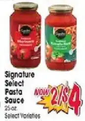 Jewel-Osco Signature Select Pasta Sauce offer