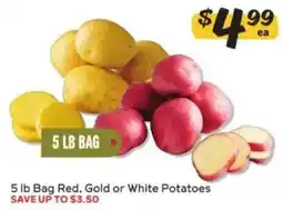 Winn Dixie 5 lb Bag Red, Gold or White Potatoes offer