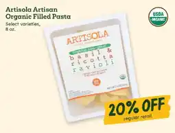 Sprouts Farmers Market Artisola artisan organic filled pasta offer