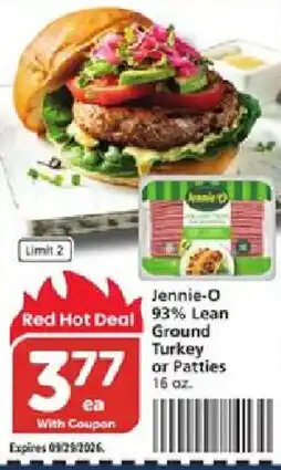 Vons Jennie-O 93% Lean Ground Turkey or Patties offer