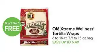 Publix Olé Xtreme Wellness! Tortilla Wraps offer