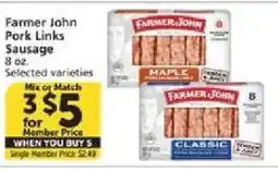 Vons Farmer John Pork Links Sausage offer