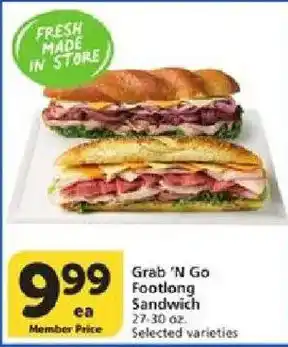 Vons Grab 'N Go Footlong Sandwich offer