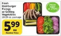 Vons Fresh hamburger fixings or grilling vegetables offer