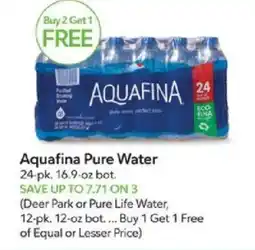 Publix Aquafina Pure Water offer