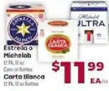 Cardenas Estrella or Michelob Carta Blanca offer
