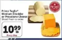 Vons Primo Taglio medium cheddar or provolone cheese offer