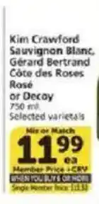 Vons Kim Crawford Sauvignon Blanc, Gerard Bertrand Cote des Roses Rose or Decay offer