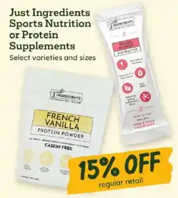 Sprouts Farmers Market Just Ingredients Sports Nutrition or Protein Supplements offer