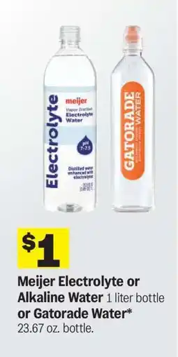 Meijer Meijer Electrolyte or Alkaline Water or Gatorade Water offer