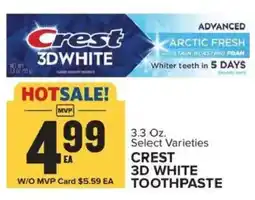 Food Lion Crest 3d white toothpaste offer