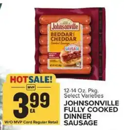 Food Lion Johnsonville fully cooked dinner sausage offer