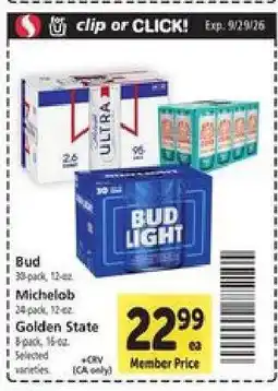 Safeway Bud, Michelob, Golden State offer