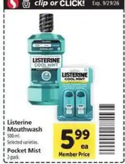 Safeway Listerine Mouthwash offer