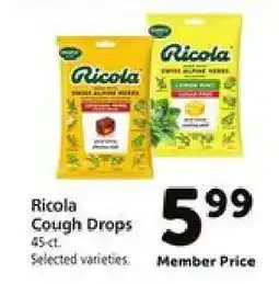 Safeway Ricola Cough Drops offer