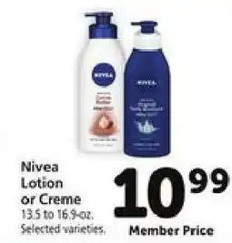 Safeway Nivea Lotion or Creme offer