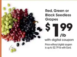 Kroger Red, Green or Black Seedless Grapes offer