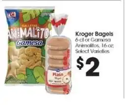 Food 4 Less Kroger Bagels or Gamesa Animalitos offer