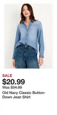 Old Navy Old Navy Classic Button-Down Jean Shirt offer