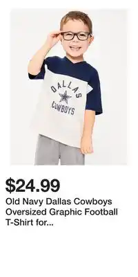 Old Navy Old Navy Dallas Cowboys Oversized Graphic Football T-Shirt for Toddler Boys offer