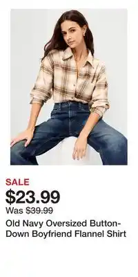 Old Navy Old Navy Oversized Button-Down Boyfriend Flannel Shirt offer
