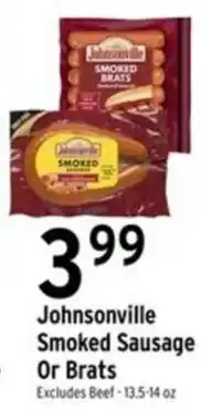 Brookshire's Johnsonville Smoked Sausage Or Brats offer