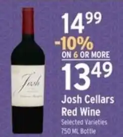 Brookshire's Josh Cellars Red Wine offer
