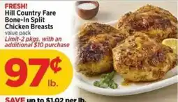 H-E-B Hill Country Fare Bone-In Split Chicken Breasts offer