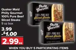Shop 'n Save Quaker Maid Philly Gourmet Sliced Steaks offer
