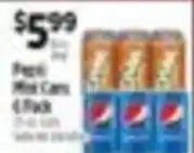 Pioneer Supermarkets Pepsi Mini Cans offer