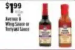 Pioneer Supermarkets Avenue 8 Wing Sauce or Teriyaki Sauce offer