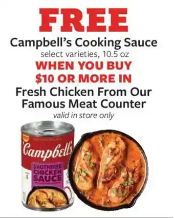 Fareway Campbell's Cooking Sauce offer