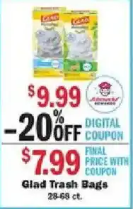 Schnucks Glad Trash Bags offer