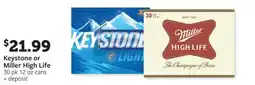Fareway Keystone or Miller High Life offer