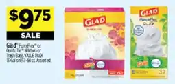 Dollar General Glad FormFlex or Quick-Use Kitchen or Trash Bags VALUE PACK offer