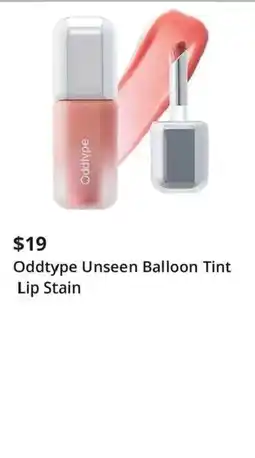 JC Penney Oddtype unseen balloon tint lip stain offer