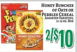 Trade Fair Supermarket Honey Bunches of Oats or Pebbles Cereal offer